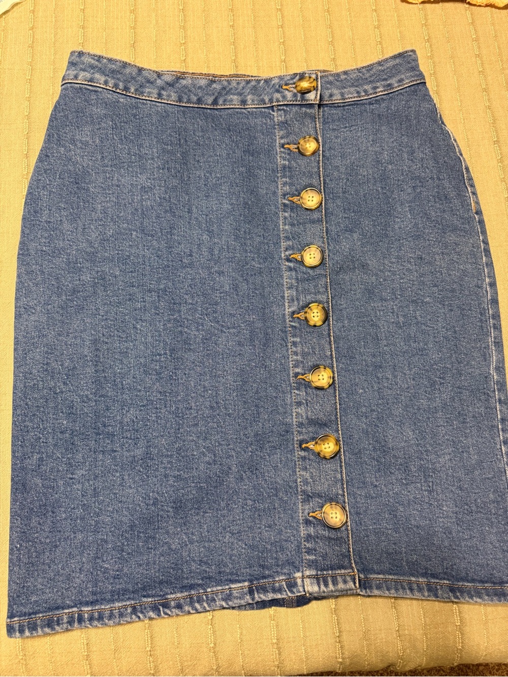 Maurices Blue Denim Pencil Skirt with Front Buttons